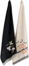 DII Spooky Kitchen Towel Collection - Halloween Décor Printed Dishtowel Set, 18x28, Bats & Ghosts