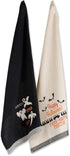 DII Spooky Kitchen Towel Collection - Halloween Décor Printed Dishtowel Set, 18x28, Bats & Ghosts