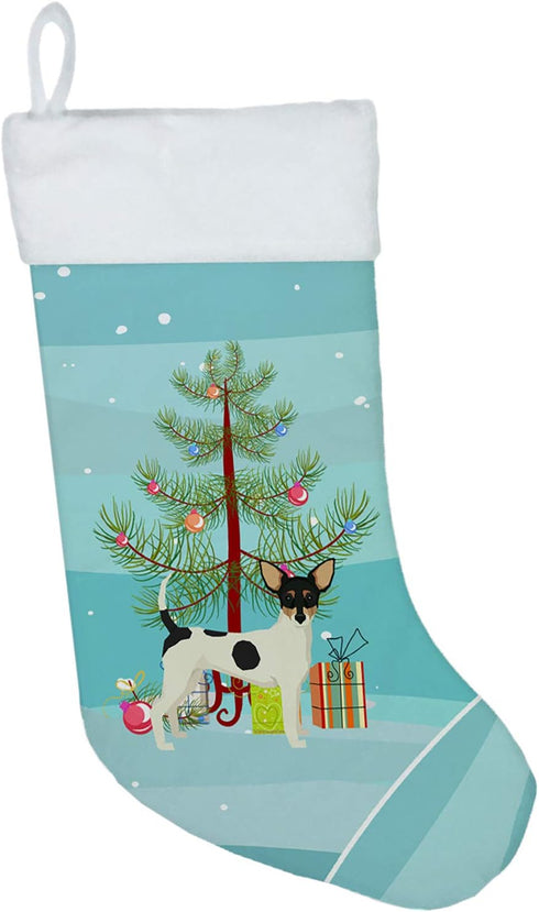 Caroline's Treasures CK3567CS Toy Fox Terrier Christmas Tree Stocking, Fireplace Hanging Stockings for Holiday Decor