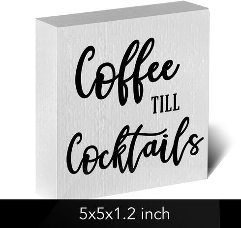 Coffee Table Decor Rustic Desk Decor Coffee Station Accessories Coffee Bar Sign Farmhouse Wood Box Sign Coffee Corner Decor Coffee Bar Supplies Kitchen Sign for Home Shelf Countertop Cafe Coffee Shop