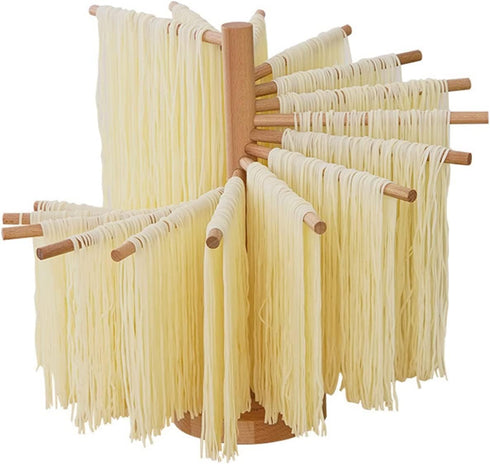 Valdus Wood Collapsible Homemade Household Noodle Dryer Rack Hanging Pasta Drying Rack for