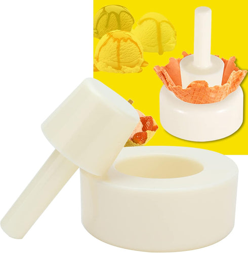 Crispy Waffle Cone Kit, Plastic Ice Cream Maker Cone Roller Tool, DIY Mold for Kitchen Waffle Cone Making