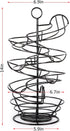 Countertop, QUTREY Black Metal Egg Holder Fresh Egg Skelter, Spiral Design Egg Dispenser Rack with Storage Basket
