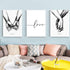 Kiddale Love and Hand in Hand Wall Art Canvas Print Poster, Black and White Sketch Art Decor (Set of 3, 16x20 inches)