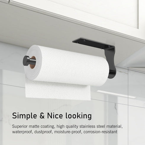 SetSail Paper Towel Holder, Single Hand Operable Paper Towel Holder Under Cabinet with Adjustable Damper, Easy Tear