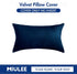 MIULEE Velvet Pillow Cover, Soft Luxury Decorative Throw Pillow Cover, 12x20 Inch Dark Blue for Couch Sofa Bedroom