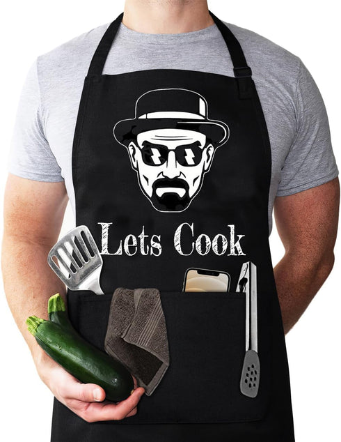 Funny Aprons for Men, Chef Cooking Apron, Gifts for Husband, Birthday Gift, Father's Day Gifts, Grilling Aprons