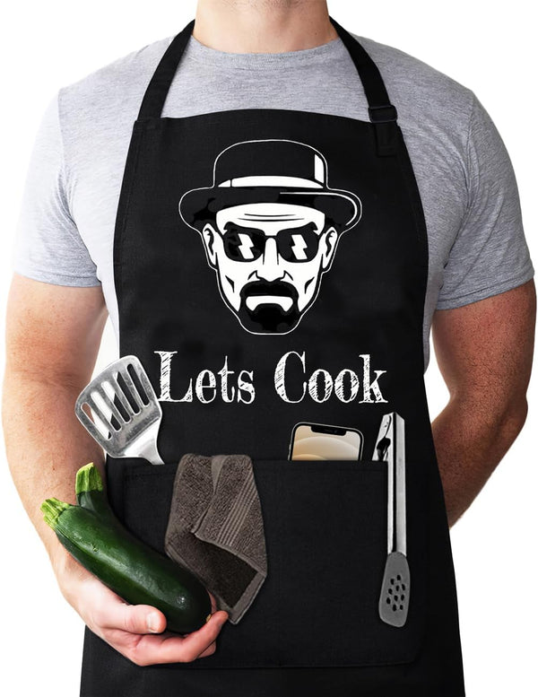 Funny Aprons for Men, Chef Cooking Apron, Gifts for Husband, Birthday Gift, Father's Day Gifts, Grilling Aprons