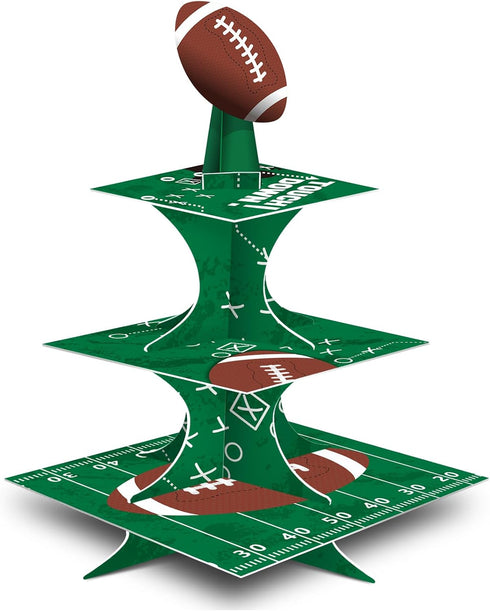 FRIDAY NIGHT Super Football Bowl Party Cardboard Cupcake Stands, Mini Cake Dessert Stand for Kid Birthday Supplies