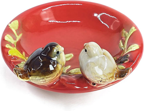 5" ornerx Ceramic Shower Soap Dish Holder Vintage soap Tray Bird Theme
