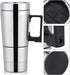 Asixx 12V/24V Car Heating Cup, 300ml Electric Kettle for Coffee, Tea, Water Mug, 304 Stainless Steel (24V)