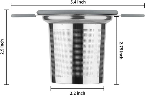Ohtomber Tea Infuser Strainers, Stainless Steel Loose Leaf Tea Strainer Stepper with Heat Proof Double Handles, Extra