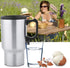 Stainless Steel Heating Cup, 12V 450mL Electric Car Heating Coffee Milk Cup, Compact Electric Car Lighter Kettle Boiler