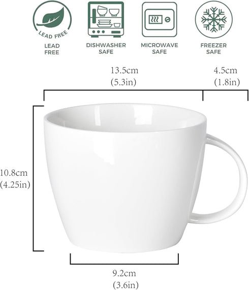 30 oz 900ml Large Coffee Mug Ceramic Jumbo Soup Bowl with Handle Cereal Mugs, Big Coffee Cup for Latte, Cappuccino