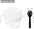 50Ct 8 oz TOFLEN Square Plastic Dessert Cups with Lids and Sporks, Clear Plastic Yogurt Parfait Cups Cake Cups