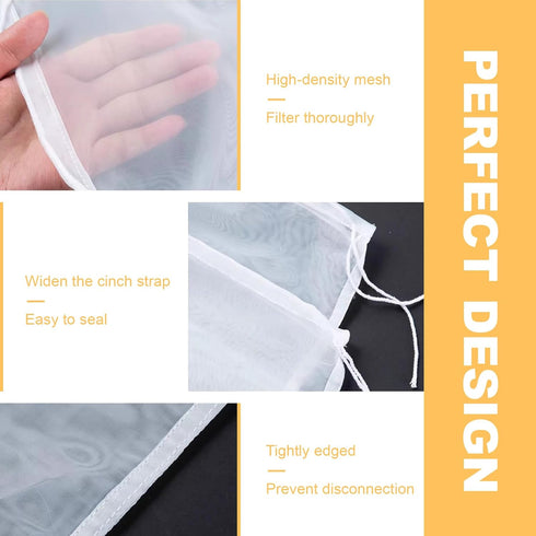Gokyvei 6 (20"x20"/12"x12"/12"x8") Nut Milk Bag Reusable Pcs Cheese Cloths for Straining, Cheesecloth Bags, Juicing