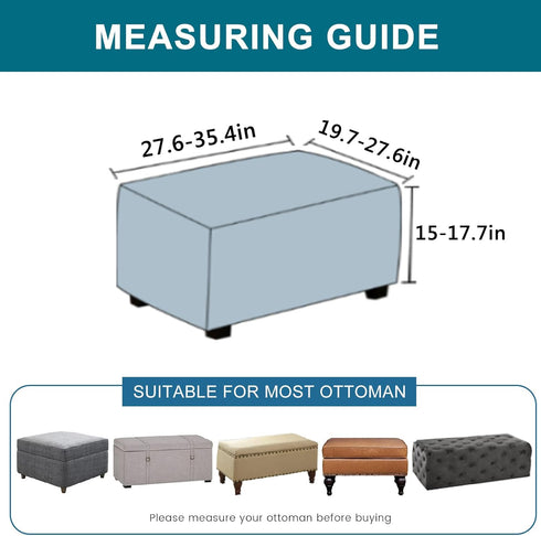 27"-35" 14 KRFOONN Stretch Ottoman Cover Slipcovers Rectangle Fit Length Footrest Stool Covers Printed Ottoman Cover