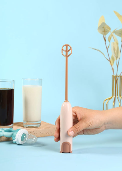 Handheld Electric Baby Formula Mixer, Handheld Drink Mixer, Brown