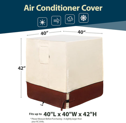 Air Conditioner Cover for Outside Units-40'' Durable 600D AC Covers for Outside Unit Waterproof & Resistant