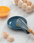Ceramic Spoon Holder, Large Lace Embossed Spoon Rest for Kitchen Countertop, 5.5inch Utensil Tray (Grayish Blue)