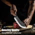 ROCOCO Butcher Knife, Hand Forged 7" Sharp Full Tang Kitchen Meat Cleaver for Home and Outdoor Cooking