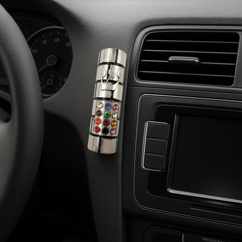 Protection CAR MEZUZAH with Travelers Prayer Scroll, Hoshen Mezuza from Jerusalem Art Judaica Gift