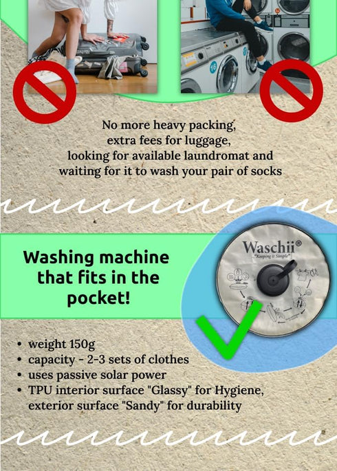 Portable Travel Laundry Bag - Solar Heated, Eco-Friendly, Compact Durable Laundry Solution for Camping and Hiking