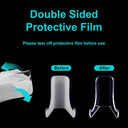 Flat Back Acrylic Plate Stand, 6 Inch 2PC Clear Acrylic Display Easel, Clear Tablet Holder for Displaying, 6" H x 5.125" W x 5" D (2 Pack)