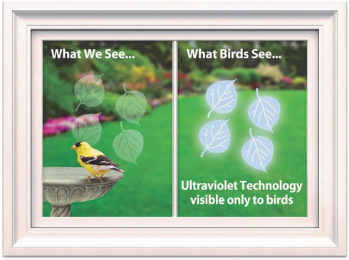 WindowAlert Aspen Leaf Anti-Collision Decal - UV-Reflective Window Decal to Protect Birds from Glass Collisions