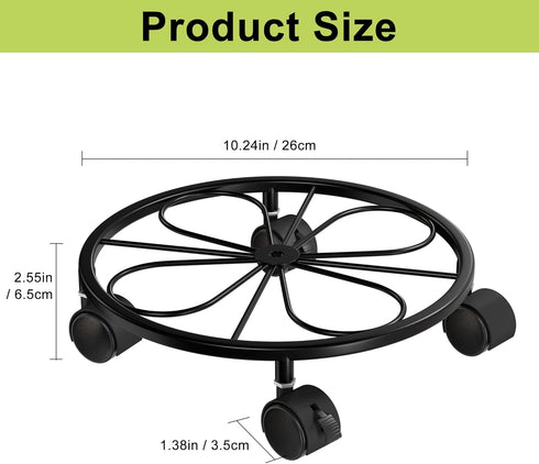 Chinpakden 2 Pack 10.24" 360 80LB Rolling Plant Stands with Wheels - Plant Caddy, Rotatable and Lockable Plant Rollers