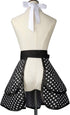 Violet Mist Cute Vintage Apron for Women, White Polka Dots Retro French Maid Cooking Kitchen Apron, Adjustable Gift