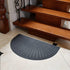 Half Round Doormat, Gray, Outdoor Indoor Rug - 30x18 inches, Non Slip, High Traffic, Absorbent, Modern Design by Morning View