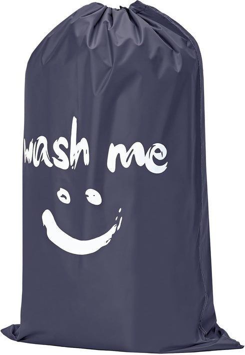 HOMEST XL Wash Me Travel Laundry Bag, Dirty Clothes Organizer, Large Enough to Hold 4 Loads of Garments, Grey