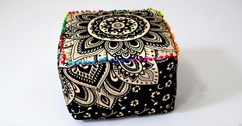 CRAFT KALA Mandala Meditation Floor Pillows Cover Square Pillow Seating Hippie Decorative