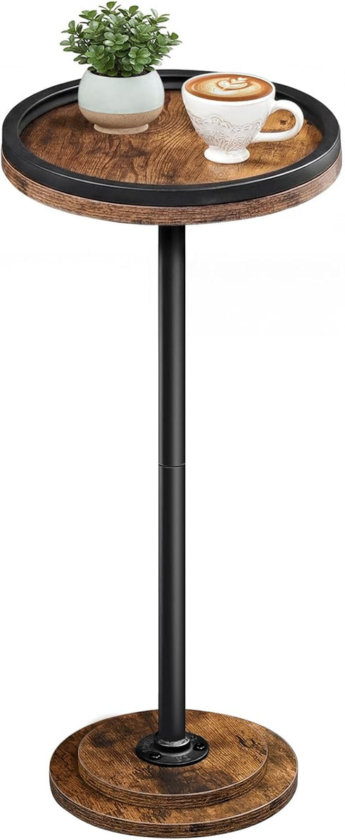HOOBRO Small Round Side Table, Drink Table, Coffee Martini Table with Pedestal