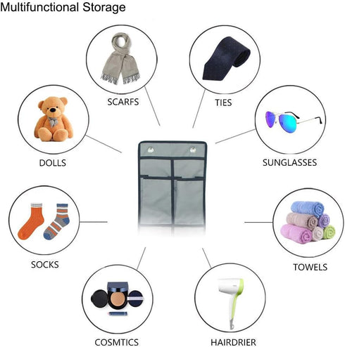 Shoe Organizer Over the Door, 12 Pockets Hanging Shoe Rack for Bedroom Closet Storage (Gray-2 Pack)