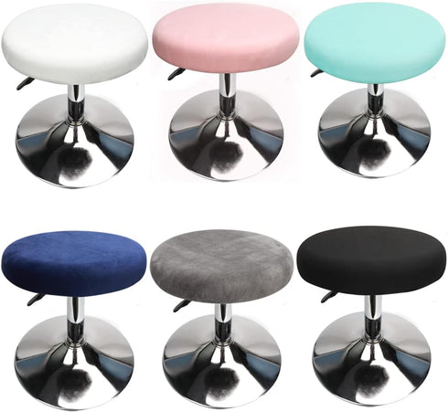 12-16 Inch/30-40cm (4, Velvet Bar Stool Covers Round Barstool Covers Round, Luxurious Fabric Stretchable Wrinkle