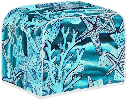 Starfish Blue Toaster Dust Cover, Polyester Fabric, 2/4 Slice, Dust and Fingerprint Protection, Machine Washable