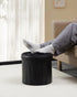 14" 14" 13"Inch, Bsketa Folding Storage Ottoman Round x x Foot Stool with Thicker Foam Padded Seat Small Leather