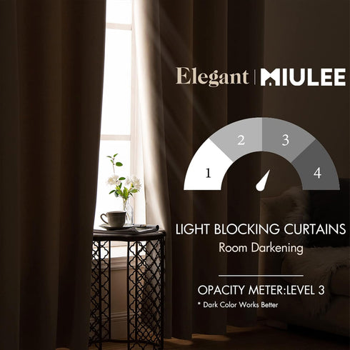 MIULEE Blackout Curtains for Bedroom Living Room, Thermal Insulated Room Darkening Drapery Set of 2 Panels