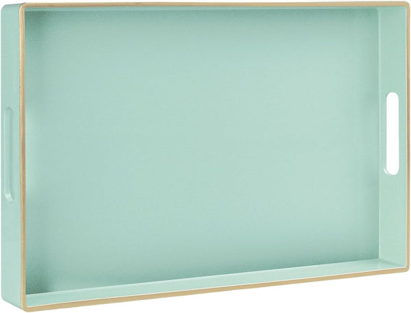 MAONAME Mint Green Serving Tray with Handles, Modern Decorative Trays for Coffee