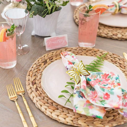 Butterfly Napkin Ring Set of 6, Metal Napkin Rings for Dinner Table Decor - Wedding Birthday Valentine's Day