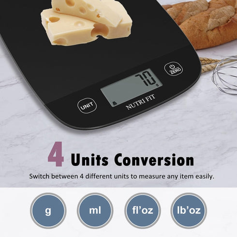 NUTRI FIT Digital Food Scale, Kitchen 0.1oz Ultra Slim, Accurate Weighing for Ounces and Grams for Baking, Dieting,