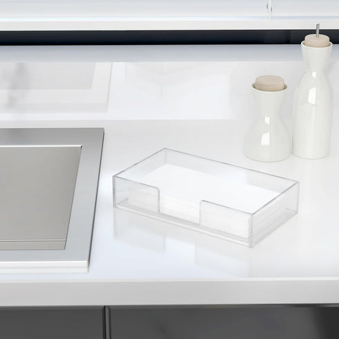 Acrylic Guest Towel Napkin Holder,Clear Bathroom Paper Hand Towels Storage Tray,Disposable Towel Holder