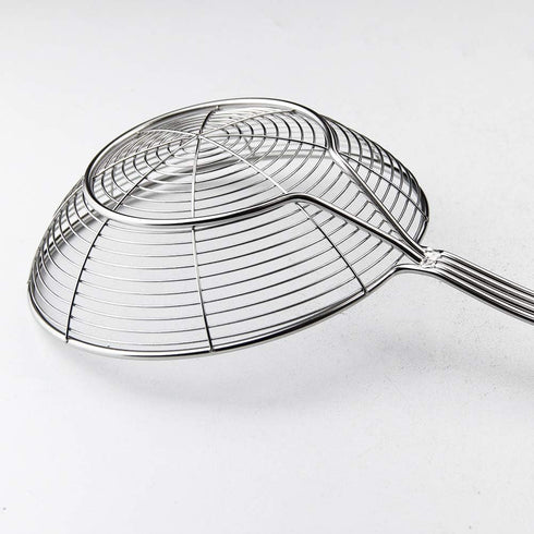 YFWOOD 5.5 Inch Spider Strainer Skimmer, Solid Stainless Steel Ladle with Large Handle for Kitchen Deep Frying