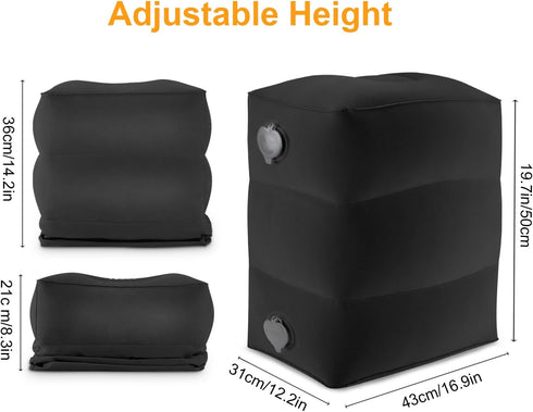 2 Pack) Maliton Inflatable Foot Rest Pillow, Airplane Travel Bed for Toddler, Car Seat Foot Rest for Kids, Adjustable