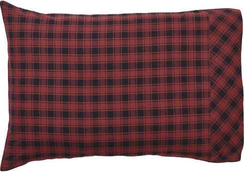 VHC Brands Rustic & Lodge Bedding, Cumberland Red Cotton Pillow Case Set, Standard (20 x 30 inches), Chili Pepper