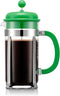 Bodum 34oz Caffettiera French Press Coffee Maker with Reusable Stainless Steel Filter, BPA-Free Plastic Carafe, Green