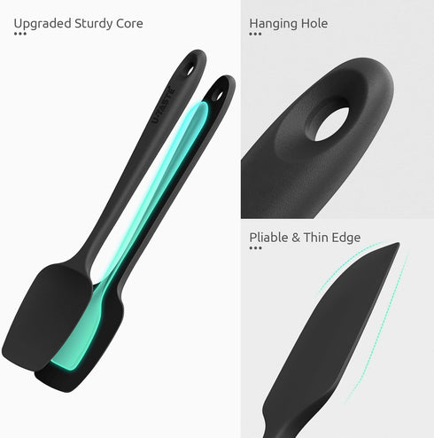 U-Taste Silicone Spatula Set, Heat Resistant to 600 Degrees Fahrenheit (Black)