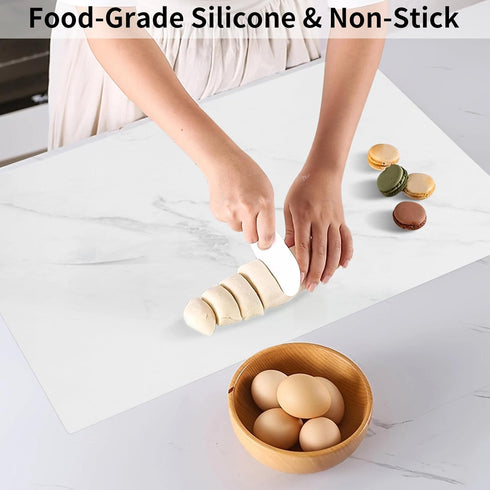 Silicone Mats for Kitchen Counter, Extra Large Heat Resistant Countertop Protector Liners, 24" x 16" x 2 mm, Translucent